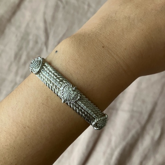 Vintage Judith Ripka Sterling Heart Bracelet - Picture 1 of 8